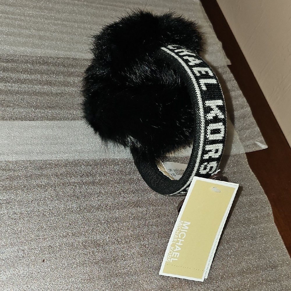 Michael Kors Black and White Headband Ear Muffs